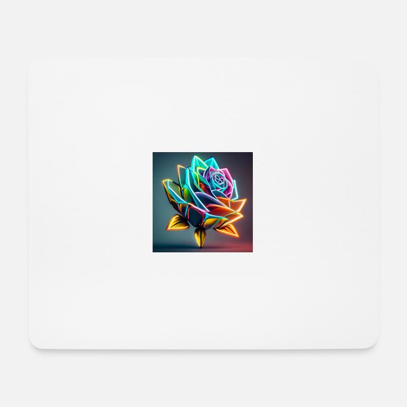 Bunte Rose - Mousepad (Querformat) - Weiß