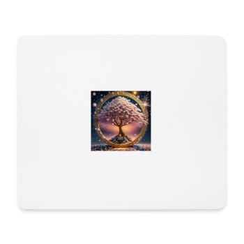 feuilles roses d’arbre de Chine - Tapis de souris (format paysage) - blanc - Devant