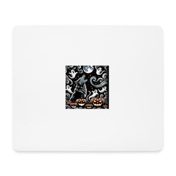 Loup et Halloween - Tapis de souris (format paysage) - blanc - Devant