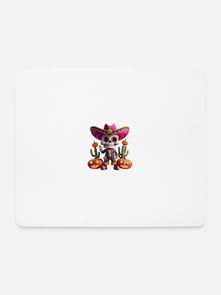 Roberta with cute skull - Mousepad (Querformat) - Weiß
