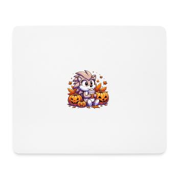 Hérisson boit Halloween - Tapis de souris (format paysage) - blanc - Devant