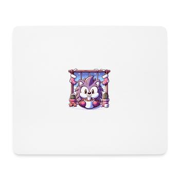 Igel mit Wintermotiv - Mousepad (Querformat) - Weiß - Vorne