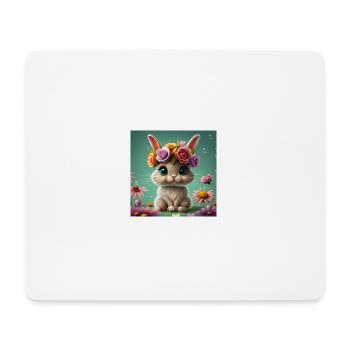 rabbit flowers - Mouse Pad (horizontal) - white - Front