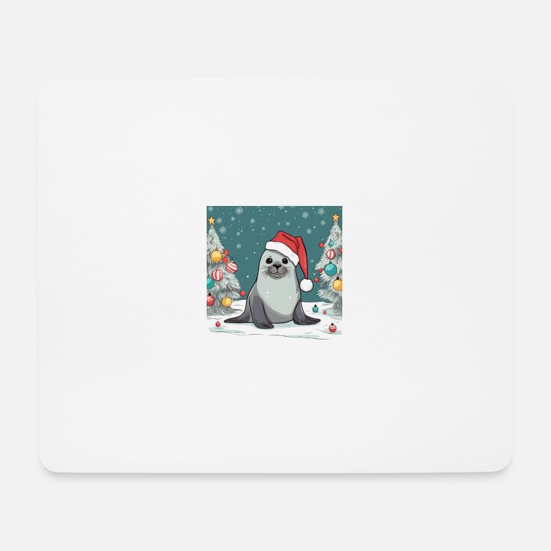 Robbe Weihnachten - Mousepad (Querformat) - Weiß