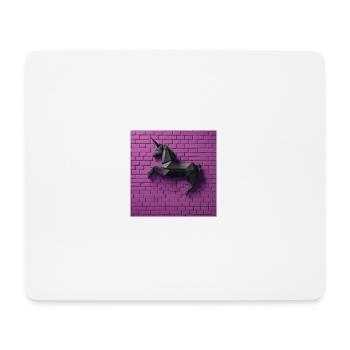 Black unicorn in front of purple wall - Mouse Pad (horizontal) - white - Front