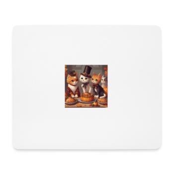 Cats Thanksgiving Party - Mouse Pad (horizontal) - white - Front