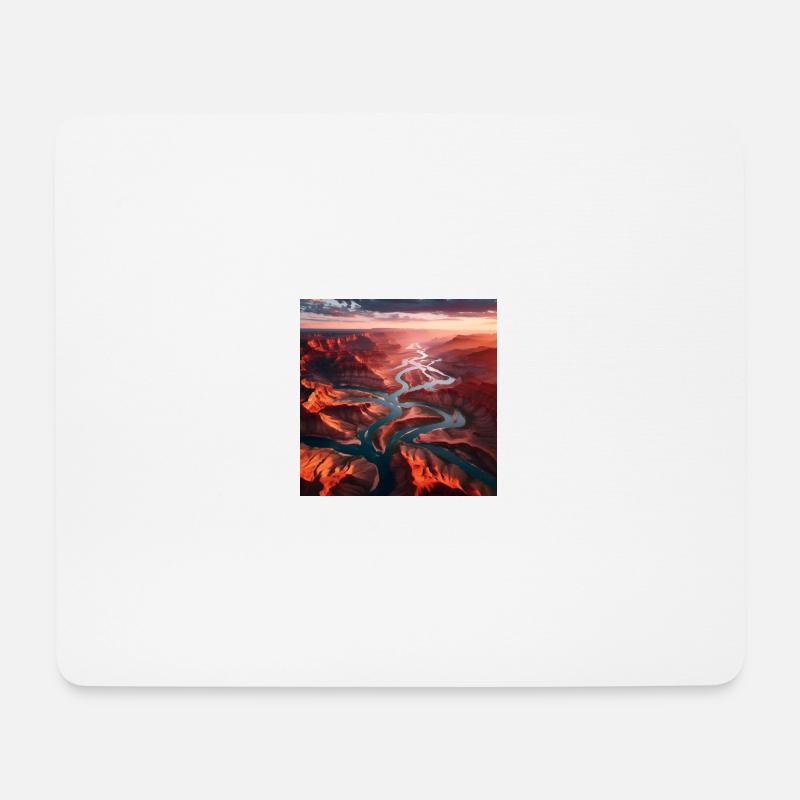 Fluss Landschaft - Mousepad (Querformat) - Weiß