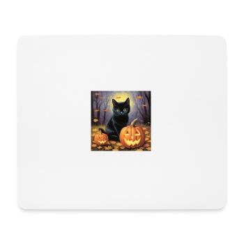 Chat pastel le soir d’Halloween - Tapis de souris (format paysage) - blanc - Devant