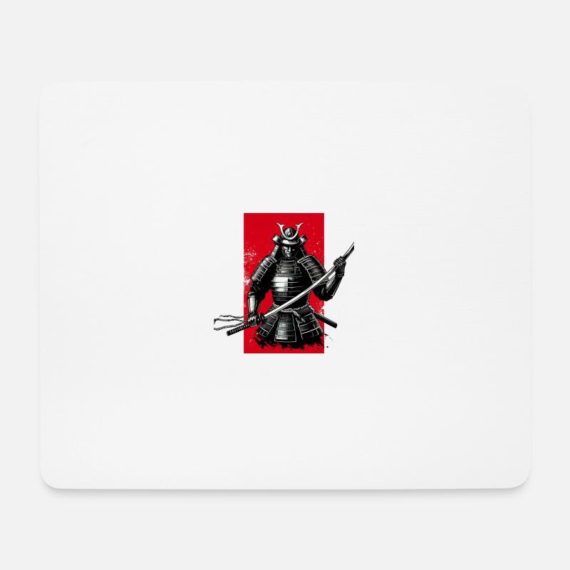 Samurai - Mousepad (Querformat) - Weiß