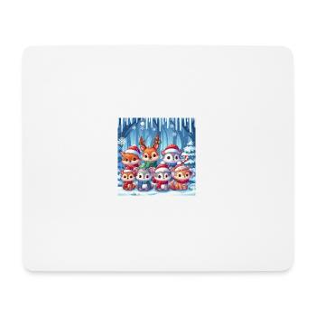 Animaux de noël - Tapis de souris (format paysage) - blanc - Devant