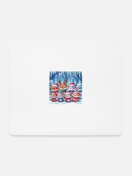 Weihnachtstiere - Mousepad (Querformat) - Weiß