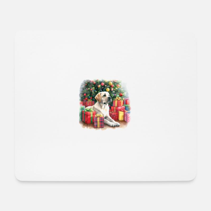 Golden Retriever at Christmas - Mousepad (Querformat) - Weiß