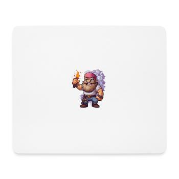 Pixel Zwerg Mit Fackel Mining Game Shirt - Mousepad (Querformat) - Weiß - Vorne
