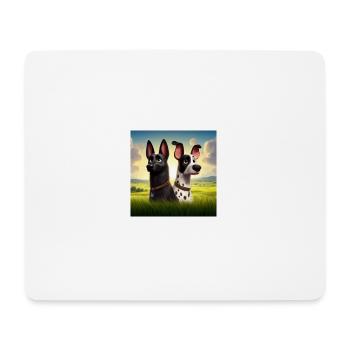 Zwei Hunde, Hund, Hunde - Mousepad (Querformat) - Weiß - Vorne