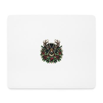 Frohe Weihnachten: Stilvolles Rentier - Mousepad (Querformat) - Weiß - Vorne