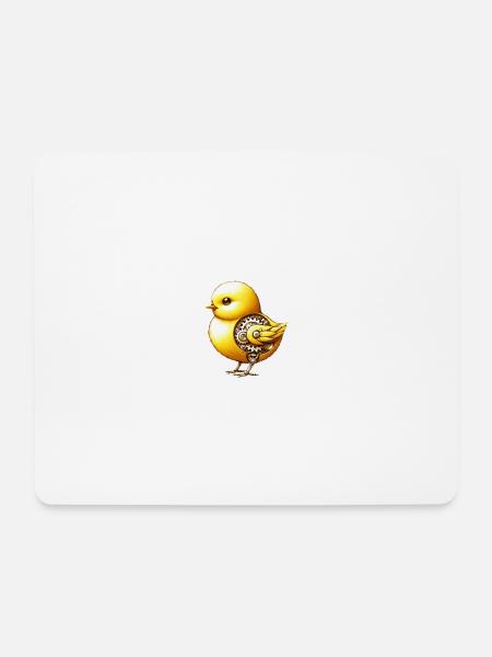 Mechanisches kleines Huhn - Mousepad (Querformat) - Weiß