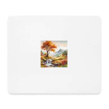 Quiet creek in the countryside with tree - Mouse Pad (horizontal) - white - Front