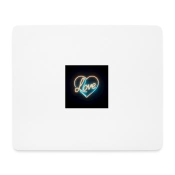 Neon Herz - Mousepad (Querformat) - Weiß - Vorne