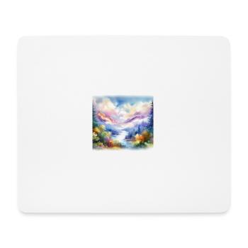 Colorful Mountain Watercolor Painting - Mouse Pad (horizontal) - white - Front