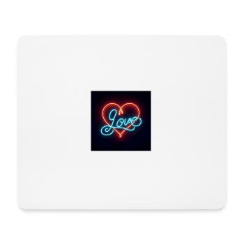 Neon Herz - Mousepad (Querformat) - Weiß - Vorne