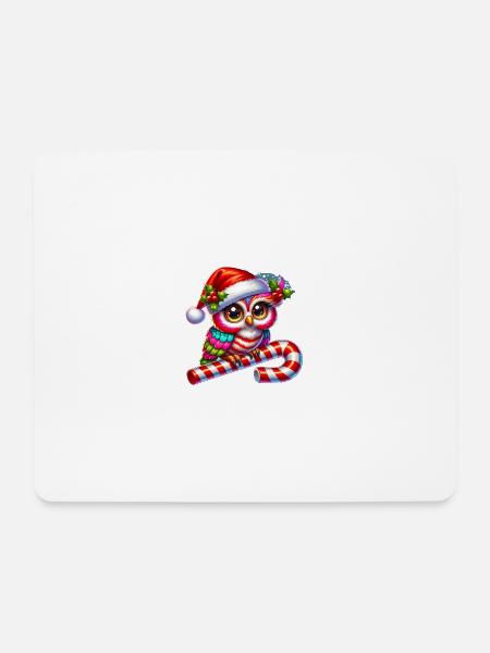 Weihnachtseule - Mousepad (Querformat) - Weiß