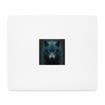Blauer Wolf im Wald - Mousepad (Querformat) - Weiß - Vorne