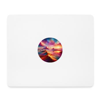 Bunte Landschaft mit Bergen und Himmel - Mousepad (Querformat) - Weiß - Vorne