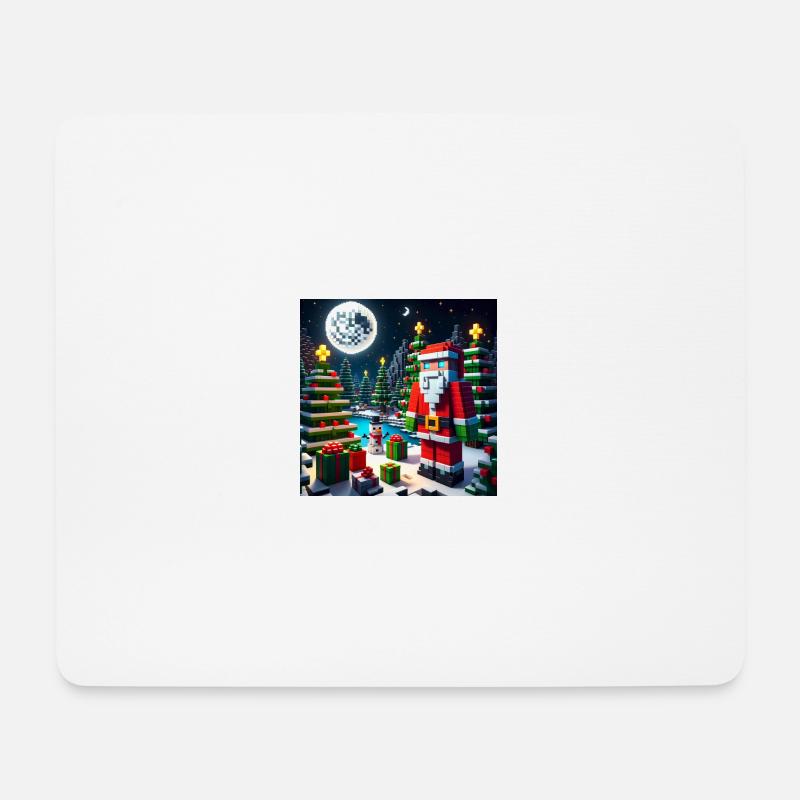 Weihnachtsmann im Pixel-Stil - Mousepad (Querformat) - Weiß