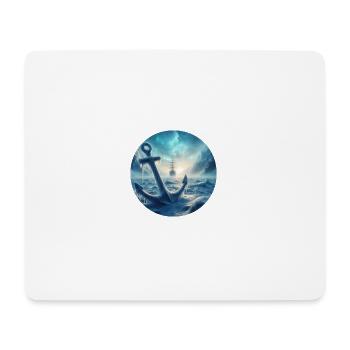 Paysage de glace d’ancre et de navire - Tapis de souris (format paysage) - blanc - Devant
