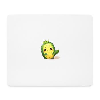 Tanzendes Kawaii Kaktus Gurken Männchen - Mousepad (Querformat) - Weiß - Vorne