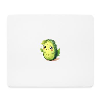 Kawaii Kaktus Gurke Männchen – Süßes Design - Mousepad (Querformat) - Weiß - Vorne