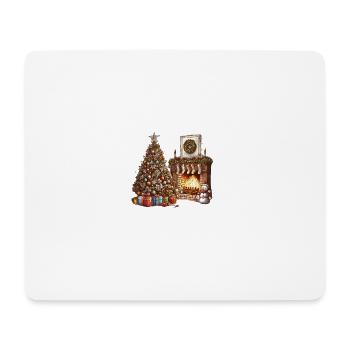 Festliche Weihnachtsdekoration mit Tannenbaum - Mousepad (Querformat) - Weiß - Vorne