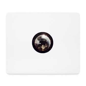 Runde Discokugel auf schwarzem Hintergrund - Mousepad (Querformat) - Weiß - Vorne