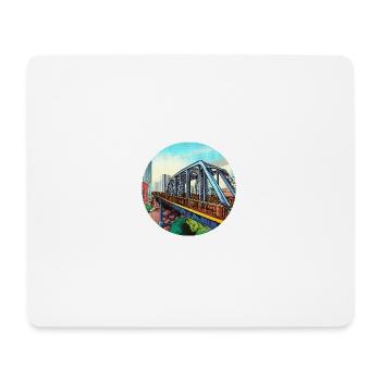 Pont comique dans la ville - Tapis de souris (format paysage) - blanc - Devant