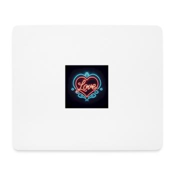 Neon Herz - Mousepad (Querformat) - Weiß - Vorne