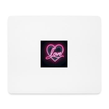 Neon Herz - Mousepad (Querformat) - Weiß - Vorne