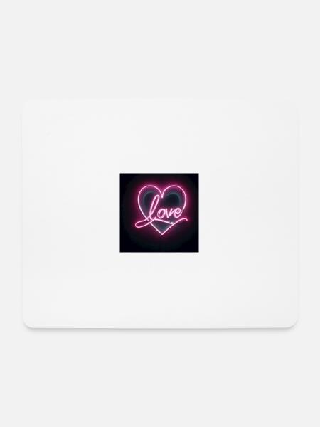 Neon Herz - Mousepad (Querformat) - Weiß