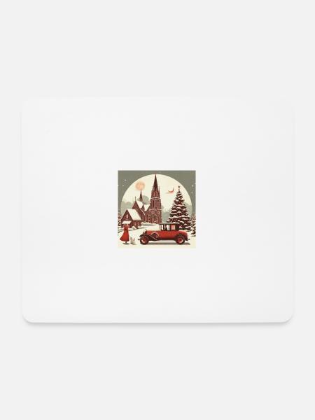 Kirche im Winter - Mousepad (Querformat) - Weiß