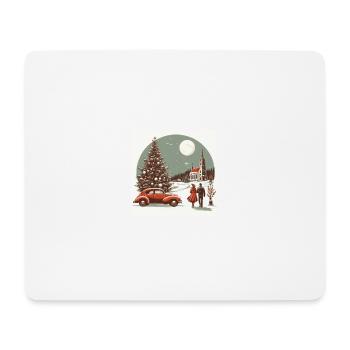 Church with fir tree in winter - Mouse Pad (horizontal) - white - Front