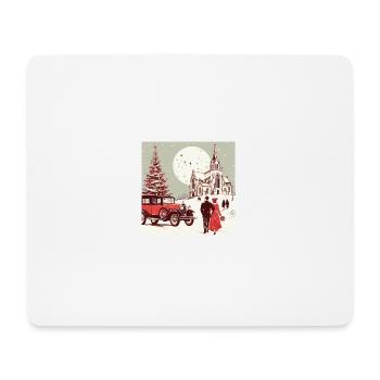 Church with fir tree in winter - Mouse Pad (horizontal) - white - Front