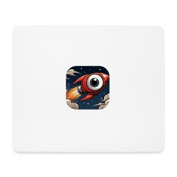 Rocket with a big eye takes off into space Comic - Mouse Pad (horizontal) - white - Front