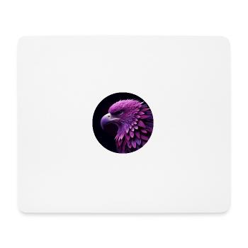 Adler Kopf lila und rosa, schwarzer Hintergrund - Mousepad (Querformat) - Weiß - Vorne