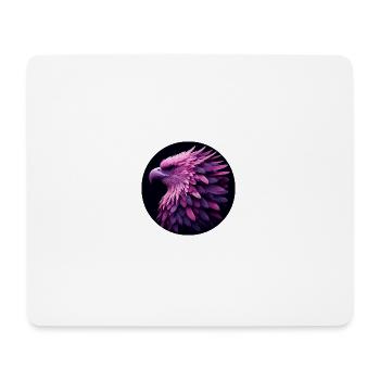 Eagle with purple and pink feathers, photorealistic - Mouse Pad (horizontal) - white - Front