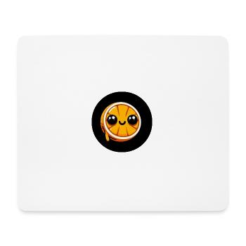 Comic Orange with Eyes - Mouse Pad (horizontal) - white - Front
