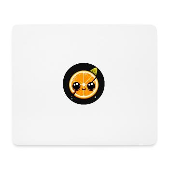 Orange avec le visage et les grands yeux - Tapis de souris (format paysage) - blanc - Devant