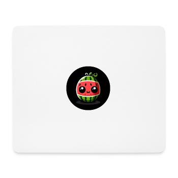 Wassermelone mit großen Augen im Comic Stil - Mousepad (Querformat) - Weiß - Vorne