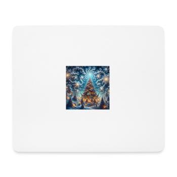 Fraktalpicture of a snowy X-Mas - Mousepad (Querformat) - Weiß - Vorne