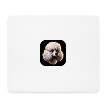Tête de caniche dans le style d’animation - Tapis de souris (format paysage) - blanc - Devant