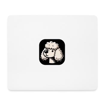 Süßer weißer Pudel im Comic Stil - Mousepad (Querformat) - Weiß - Vorne