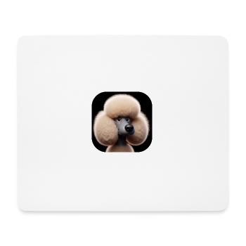 Pudel Hund Kopf Comic Cartoon fotorealistisch - Mousepad (Querformat) - Weiß - Vorne